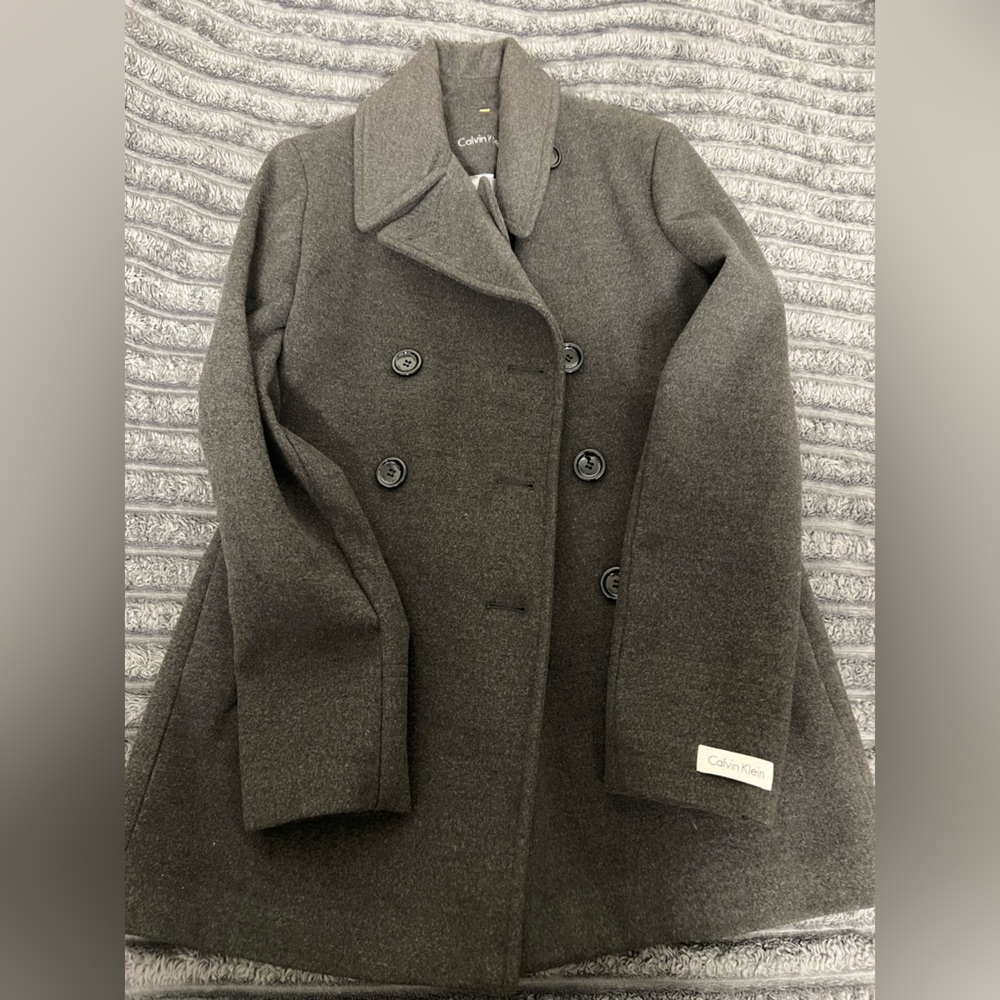Calvin Klein Men's Charcoal Pea Coat